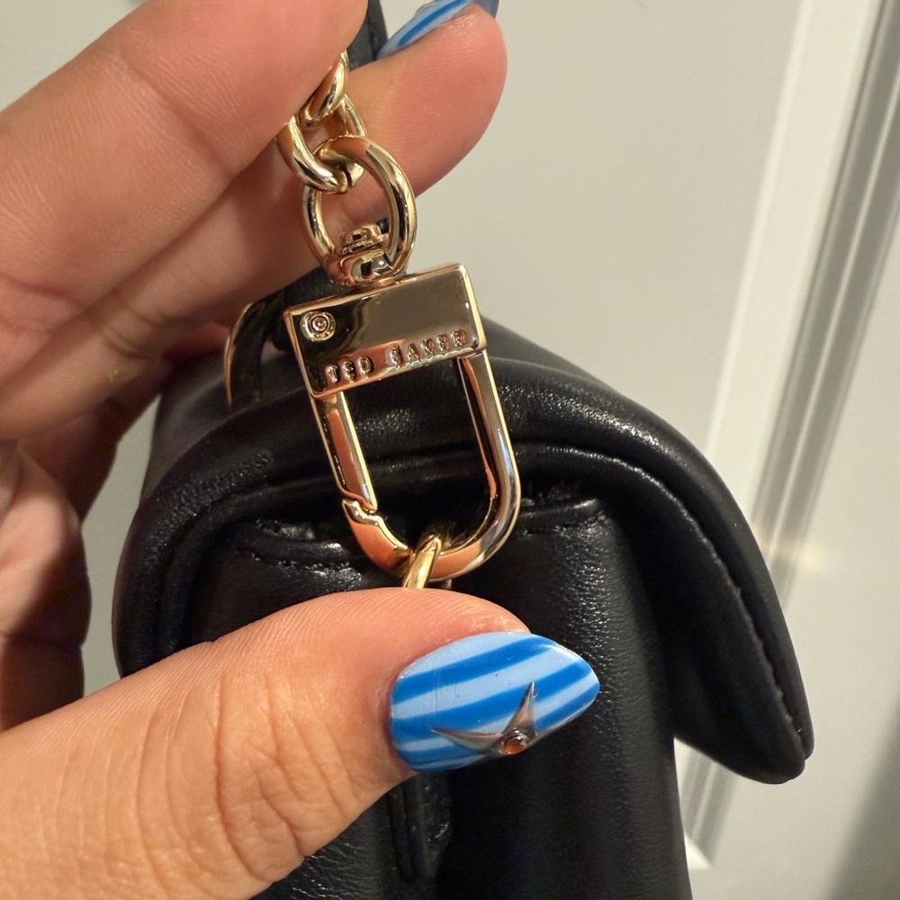 Ted Baker Black Mini Bag with Gold Chain - Picture 3 of 4